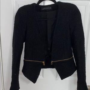 Tweed Blazer Jacket with Zipper